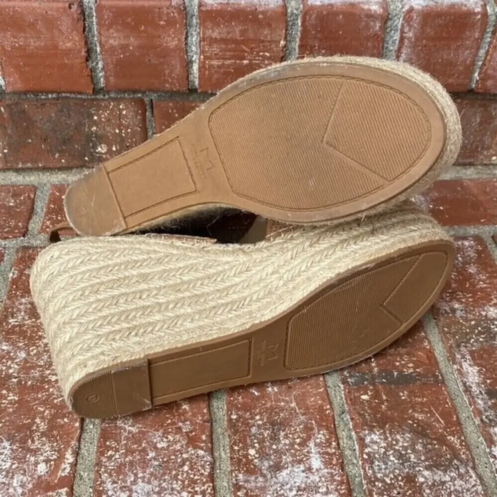 MARC FISHER Andela Women's Size 10 Brown Espadrille Platform Wedge Sandals NWOT